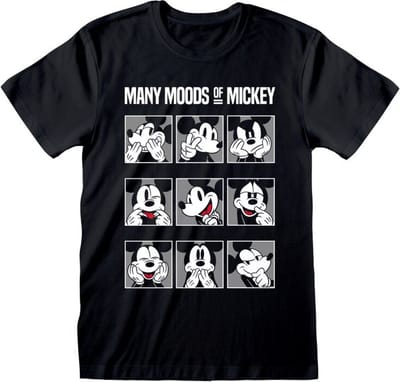 Mickey & Minnie Mouse - Disney T-shirt - Many Moods of Mickey - S tot XXL - voor Mannen - zwart