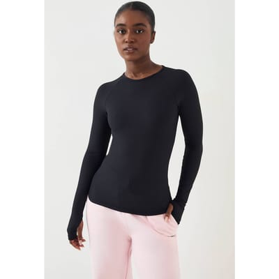 Dames DSGN Studio Ultra Sculpt Rib Lange Mouw Top | Zwart | Maat: XS