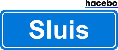 Hacebo - Plaatsnaam Sticker - 29x10 CM - Sluis sticker - Verkeersborden sticker - grappige cadeaus - Sluis