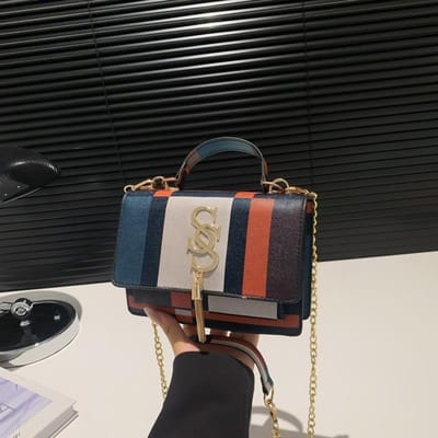 Nouveau Style Coréen Décontracté Mode Épaule Unique Couleur Contrastante Sous-bras Petit Sac Carré Sac à Main Sac pour Femme