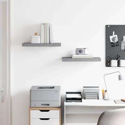 vidaXL - Wandschappen - zwevend - 2 - st - 50x23,5x3,8 - cm - MDF - grijs