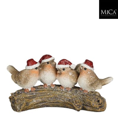 Decoratie vogel bruin - l17,5xb8xh9cm