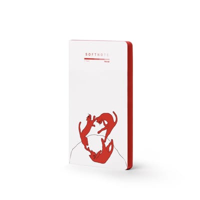 SOFTNOTE - Bullet journal - 192 bladzijden - formaat 13x21cm - 80 grams ECO papier - Fire Red