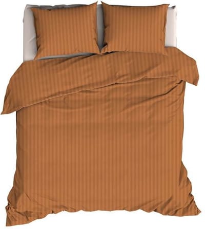 Satin d'Or Satijnstreep Dekbedovertrek - Tweepersoons - 200x200/220 cm - Spiced Terra