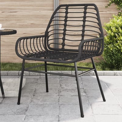 Tuinstoelen - Balkonstoelen Terrasstoelen - Buiten Ontspannen - Onderhoudsvriendelijk Rotan - 57 x 60 x 86 cm - Zwart