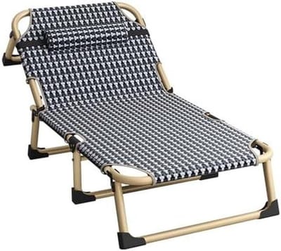 Vouwbed Camping - Opklapbed Ligbed - Ontspannen Buiten - 4-Positie Verstelbaar - 190 x 70 cm - Zwart