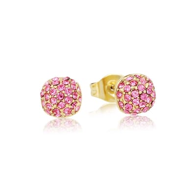 My Bendel - Goudkleurige Oorknopjes met Roze Stenen 6mm - Stralende Goudkleurige Oorknopjes met Roze Stenen - met Luxe Cadeauverpakking | Sieraden Voor Dames