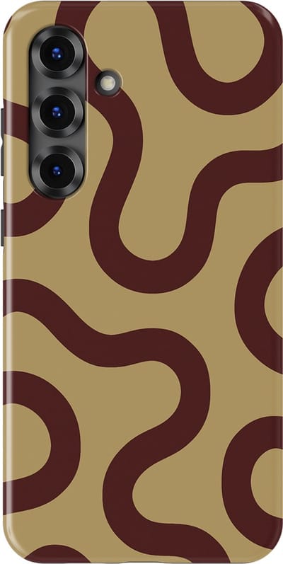 DripCase Motion Flow Tough Hoesje Samsung Galaxy S25 Plus | Backcover met Mag | Trendy Design | Valbescherming | Cocoa Curve