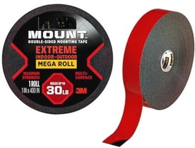 Dubbelzijdige Montagetape en -strips 1 inch x 400 inch - Zwart