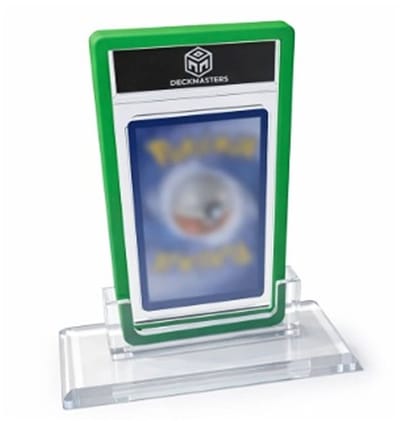 Deckmasters - Acryl Standaard voor PSA Slabs – Inclusief Acryl Slab & Groene Slab Guard / slab bumper – Kaarthouder voor Trading Cards – slab beschermer – PSA display