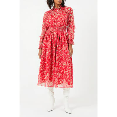 French Connection Billi Recycled Hallie Dress Red Maat: M | Midi Jurken Outlet | Dames | Rood