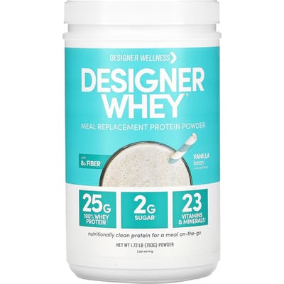 Designer Wellness, Designer Wei, Maaltijdvervangend Eiwitpoeder, Vanilleboon, 1,72 lb (783 g)