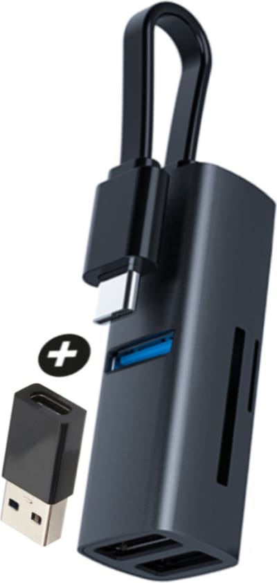 Rolio SD Kaartlezer - All In One USB 3.0 en USB C Geheugenkaartlezer - SD/TF/USB 3.0 Card reader - Inclusief Converter