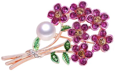 N3 Collecties Natuurlijke parel broche met bloemenboeket van parels voor vrouwen