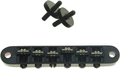 Zwarte Gitaar Roller Saddle Bridge voor Tune-O-Matic, Geschikt voor Gibson Les Paul, SG en Gretsch Bigsby met M4 Posts, Verbeterde Klank en Stabiliteit