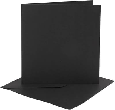 Creativ Company Kaarten & Enveloppen Zwart 15x15 cm 50 sets