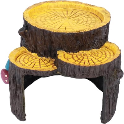 Hars Mini Stob Vorm Verbergplek Houten Hol Kunstmatige Aquariumplanten Sieraden voor Schuilplaats yellow