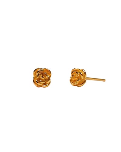 Ava & Imber | Tiny Rosula Studs Goud Vermeil | Goud Vermeil 925 Sterling Zilveren Oorstekers met Bloem | Roos Oorbellen