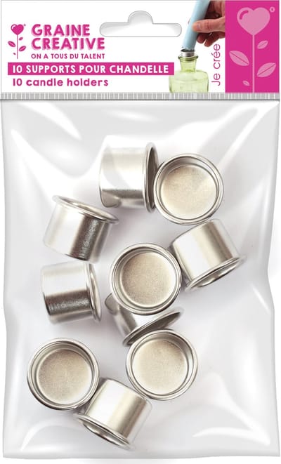 Graine Creative aluminium kaarsenhouders 22 mm set van 10 multicolor.
