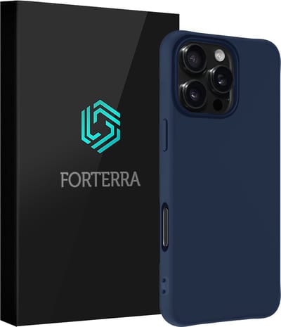 Hoesje Geschikt voor Apple iPhone 16 Pro - Sterk & Shockproof - Siliconen Case - Hoes Cover - Donkerblauw