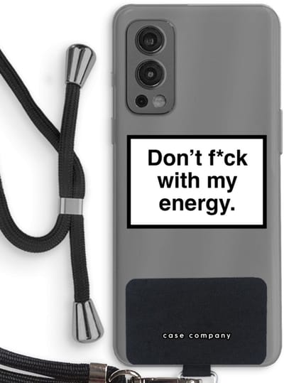 Case Company® - Hoesje met koord geschikt voor OnePlus Nord 2 5G hoesje met Koord - My energy - Telefoonhoesje met Zwart Koord - Bescherming aan alle Kanten en Over de Schermrand