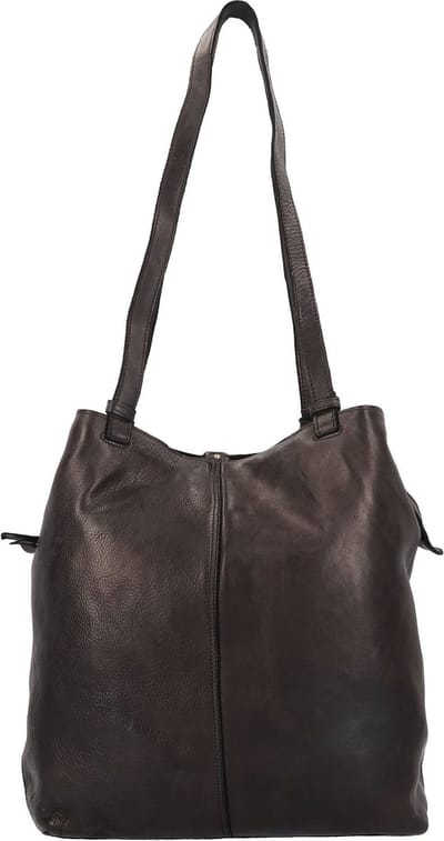 HAROLD'S Leren Schoudertas Submarine Shopper Twin Upend Black Zwart
