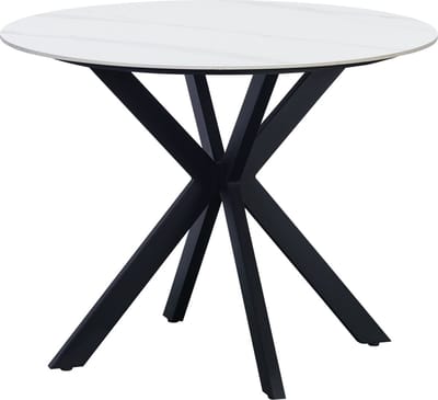 Dimehouse Eettafel Yuna marmerlook wit 100 x 100 x 76 cm - Marmer - Modern - Rond
