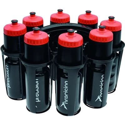 Precision bidonhouder set ovaal met 8 waterflessen 750ml sport.