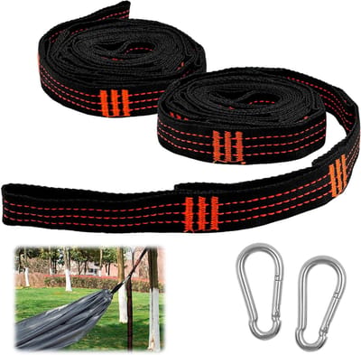 Verstelbare Hangmat Bevestiging met 2 Haken, Lichtgewicht Ophangriemen voor Buiten, Camping en Tuinactiviteiten, Set van 2