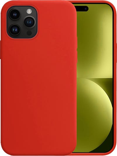 Hoesje - Geschikt voor Apple iPhone 15 Pro - Sterk & Shockproof - Hoes Cover - Siliconen Case - Telefoonhoesjes - Rood