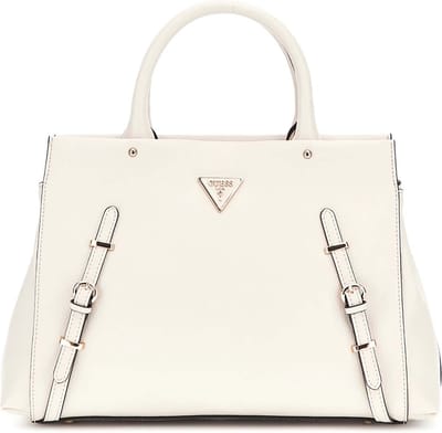 GUESS Handtas Schoudertas Levia Tri Compartment Satchel Stone Crème
