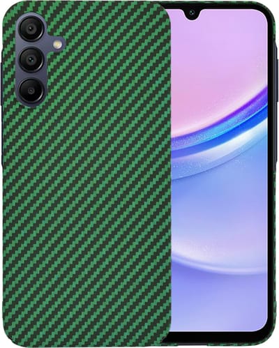 Hoesje geschikt voor Samsung Galaxy A15 4G/5G - Techsuit Carbonite FiberShell Carbon Back Cover - Groen