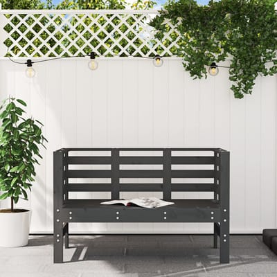 vidaXL - Tuinbankje - 111,5x53x71 - cm - massief - grenenhout - grijs