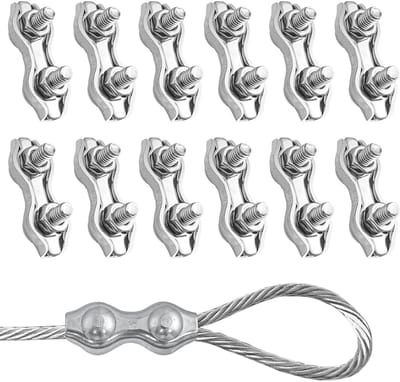 12 Stuks M2 Duplex Klemmen, Rvs Draadklemmen voor 2mm Draad, Duurzame Bevestigingsoplossingen voor Touw en Kabel