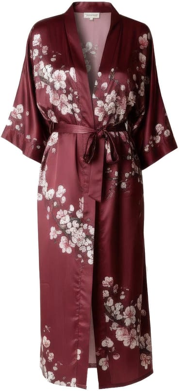 TA-HWA Japanse Kimono Dameskimono Rood met Bloesem