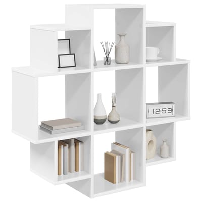 vidaXL - Wandplank - Wit - 90 - x - 25 - x - 90 - cm - Bewerkt - hout