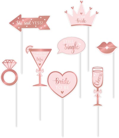 Bride to be Photobooth Set - Rosé - 8 stuks - Vrijgezellenfeest
