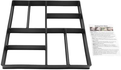 Betonnen Padvorm - Tuinmal Stapsteen - Aangepaste Bestrating Maken - Herbruikbaar PP-hars - 40 x 40 cm - Zwart