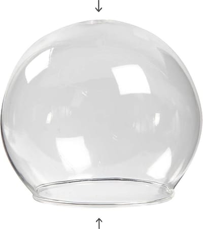 Belvormig glas zonder voet, d 8 cm, gatgrootte 5 cm, transparant, 4 stuk