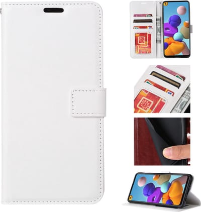 Bookcase Geschikt voor: Samsung Galaxy S22 Ultra Wit - portemonnee hoesje - ZT Accessoires
