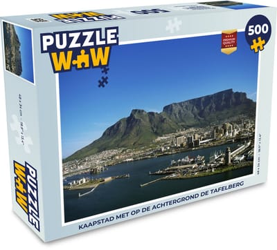 Puzzel Kaapstad met op de achtergrond de Tafelberg - Legpuzzel - Puzzel 500 stukjes
