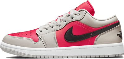 Air Jordan 1 Low 'Light Iron Ore Siren Red' (W) - maat EU39 - DC0774-060 - rood - grijs - sneakers laag
