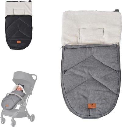 Baby Voetenzak - Kinderwagen zak - Baby Warm Houden - Weerbestendig Materiaal - 80 x 40 cm - Grijs