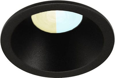 Inbouwspot Rocco met Philips HUE White Ambiance - inbouwspot - Zwart - rond verdiepte spot - Voor binnen / woonkamer / keuken / slaapkamer - IP20 - GU10 - Buitendiameter: 82MM - boorgat: 71-73MM - min. Inbouwdiepte: 95MM