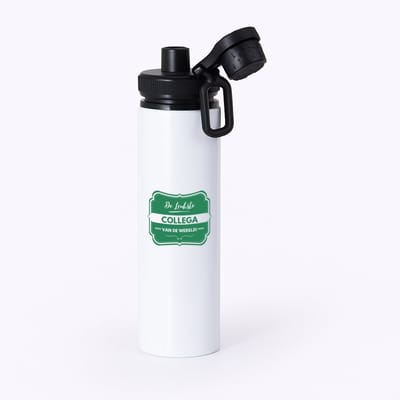 Hacebo® - De leukste collega van de wereld waterfles met draaidop zwart - iemand die een collega is - leukste ooit - werk - collega - verjaardagscadeau - kado - gift - geschenk - afscheidscadeau - welkomscadeau - water fles - 850ML