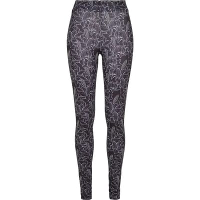 Urban Classics - AOP Hibiscus Legging - S - Zwart