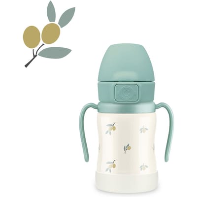 Grosmimi One-Touch Roestvrijstalen Rieten Beker (200ml) Pistachio gray