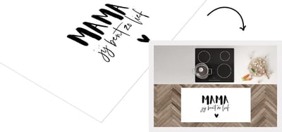 Keukenloper - Loper keuken - Spreuken - Mama jij bent zo lief - Moeder - Quotes - 120x60 cm - Keukenloper vinyl