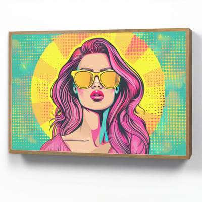 Wandlamp 90x60 cm - Oplaadbaar - Zonnebril - Vrouw - Zonnig - Geel - Wandlampen binnen woonkamer - Slaapkamer lamp - Decoratieve nachtlamp - Vloerlamp draadloos