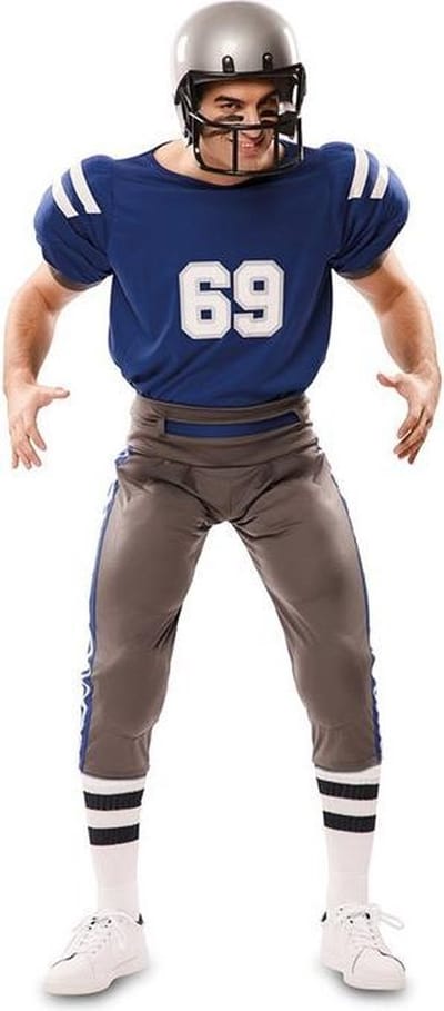 Witbaard Verkleedpak American Football Blauw 2-delig Maat M/l